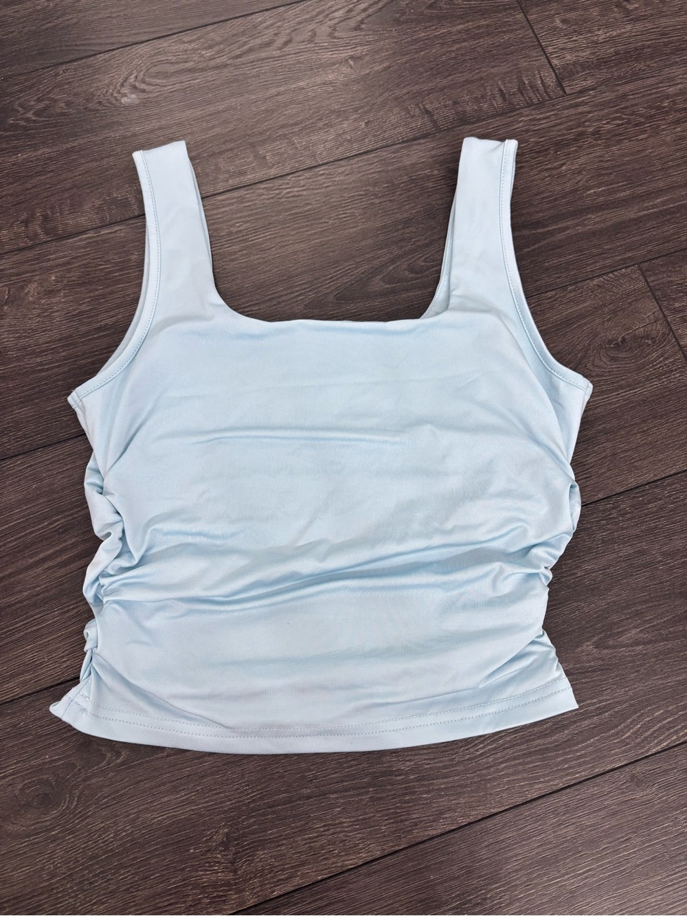 Light Blue Women's Square Neck Tank Top